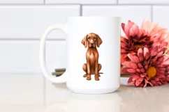Vibrant Vizsla with Christmas Decorations, PNG Product Image 2