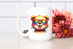 Cute Bear Sunglasses Tongue Out Clipart Product Image 2