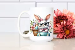 Easter Bunny Egg Flower, Clipart |T-shirt, Mug PNG Product Image 2