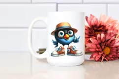 Watercolor Bird Big Eyes Clipart Product Image 2