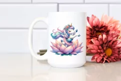 Cute Unicorn Dancer Watercolor Clipart Title Product Image 2