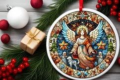 Round Christmas Ornament Sublimation|Clipart Product Image 1