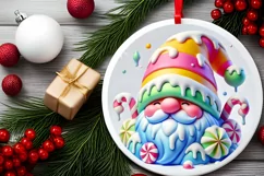 Round Christmas Ornament Sublimation|Clipart Product Image 1