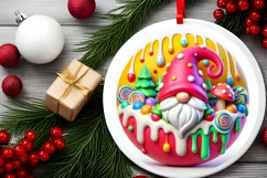 Round Christmas Ornament Sublimation|Clipart Product Image 1