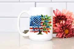 Abstract Tree in USA Flag Colors PNG Product Image 2