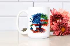 Abstract Tree in USA Flag Colors PNG Product Image 2