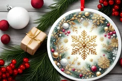 Round Christmas Ornament Sublimation|Clipart Product Image 2