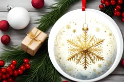 Round Christmas Ornament Sublimation|Clipart Product Image 2