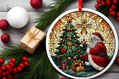Round Christmass Ornament PNG Product Image 2