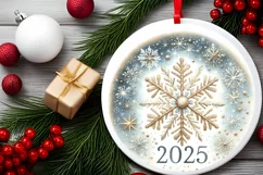 Round Christmas Ornament Sublimation|Clipart Product Image 2