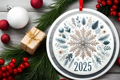 Round Christmas Ornament Sublimation|Clipart Product Image 2