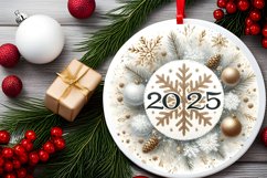 Round Christmas Ornament Sublimation|Clipart Product Image 2