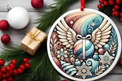 Round Christmas Ornament Sublimation|Clipart Product Image 2