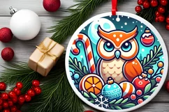 Round Christmas Ornament Sublimation|Clipart Product Image 2