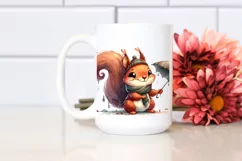 Funny Squirrel with Tongue Out Watercolor Clipart Product Image 2