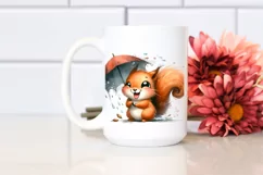 Funny Squirrel with Tongue Out Watercolor Clipart Product Image 2