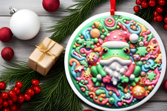 Round Christmass Ornament PNG Product Image 2