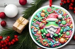 Round Christmas Ornament Sublimation|Clipart Product Image 2