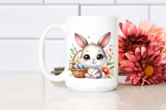Easter Bunny Egg Flower, Clipart |T-shirt, Mug PNG Product Image 3