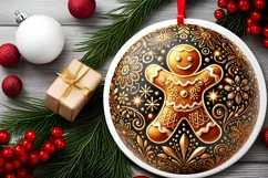 Round Christmas Ornament Sublimation|Clipart Product Image 1