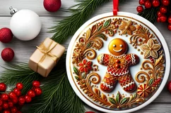 Round Christmas Ornament Sublimation|Clipart Product Image 1