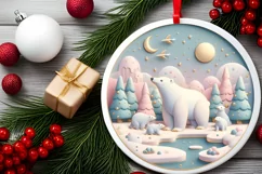 Round Christmas Ornament Sublimation|Clipart Product Image 2