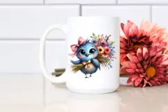 Watercolor Bird Big Eyes Clipart Product Image 2