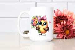 Watercolor Bird Big Eyes Clipart Product Image 2
