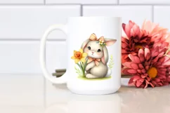 Easter Bunny Egg Flower, Clipart |T-shirt, Mug PNG Product Image 3