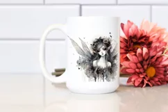 Abstract Gothic Fairy with Red Roses PNG Product Image 2