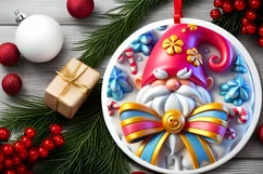 Round Christmas Ornament Sublimation|Clipart Product Image 1