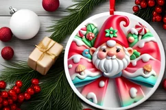 Round Christmas Ornament Sublimation|Clipart Product Image 1