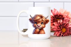 Expressive Highland Cow Watercolor, PNG Product Image 2