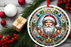 Round Christmas Ornament Sublimation|Clipart Product Image 1