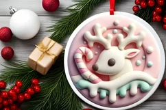 Round Christmas Ornament Sublimation|Clipart Product Image 2