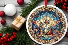 Round Christmas Ornament Sublimation|Clipart Product Image 1