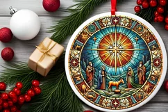 Round Christmas Ornament Sublimation|Clipart Product Image 1