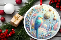 Round Christmas Ornament Sublimation|Clipart Product Image 2