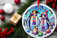 Round Christmas Ornament Sublimation|Clipart Product Image 2