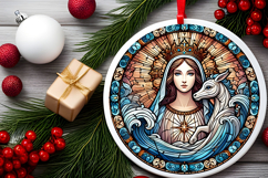 Round Christmass Ornament PNG Product Image 2