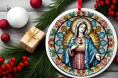 Round Christmas Ornament Sublimation|Clipart Product Image 1