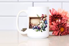 Detailed Wooden Piece with Sweet Pea | Clipart Product Image 2