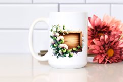 Detailed Wooden Piece with Sweet Pea | Clipart Product Image 2