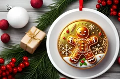 Round Christmas Ornament Sublimation|Clipart Product Image 1