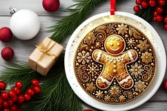 Round Christmas Ornament Sublimation|Clipart Product Image 1