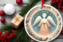 Round Christmas Ornament Sublimation|Clipart Product Image 1