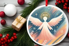 Round Christmas Ornament Sublimation|Clipart Product Image 1