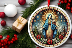 Round Christmass Ornament PNG Product Image 2