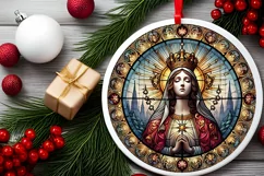 Round Christmas Ornament Sublimation|Clipart Product Image 1