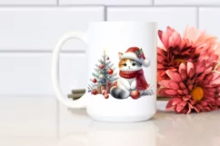 Vibrant Cat with Christmas Decor, High-Quality PNG Product Image 2